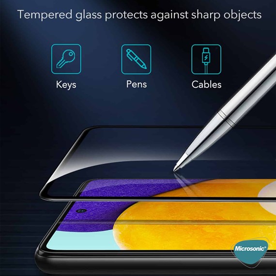 Microsonic Samsung Galaxy A35 Tam Kaplayan Temperli Cam Ekran Koruyucu Siyah 7