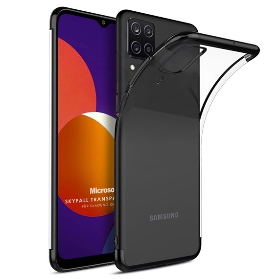 Microsonic Samsung Galaxy M12 Kılıf Skyfall Transparent Clear Siyah 1