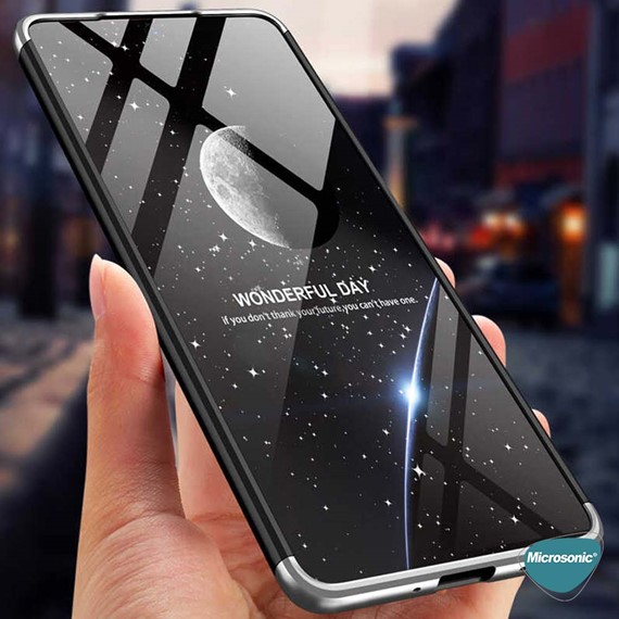 Microsonic Samsung Galaxy M52 Kılıf Double Dip 360 Protective Siyah Mavi 5