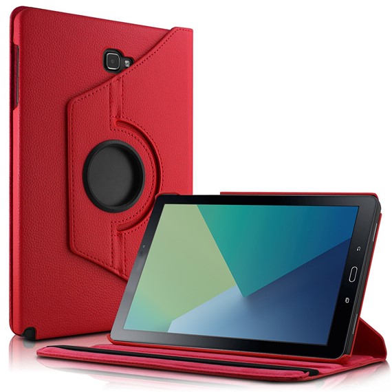 Microsonic Samsung Galaxy Tab A 10 1 P580 Kılıf 360 Rotating Stand Deri Kırmızı 1