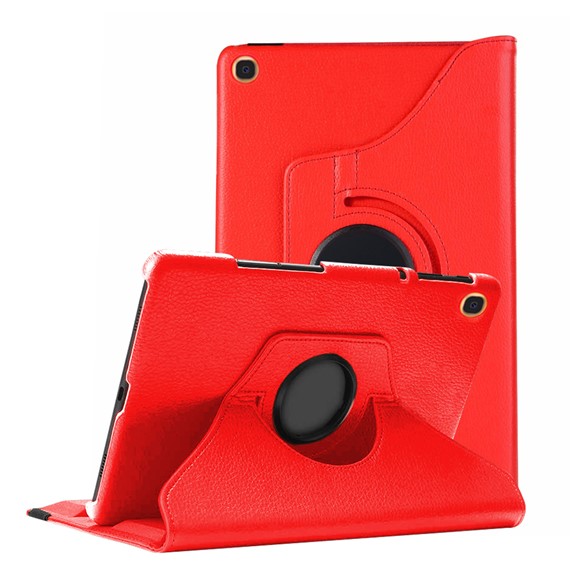 Microsonic Samsung Galaxy Tab A 10 1 T510 Kılıf 360 Rotating Stand Deri Kırmızı 1