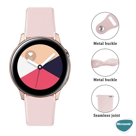 Microsonic Samsung Gear S3 Frontier Silicone Sport Band Pembe 6
