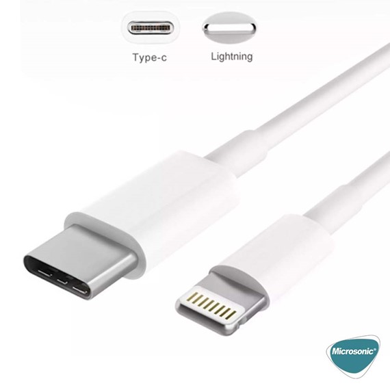 Microsonic Apple iPhone 12 Pro Max Type-C - Lightning Kablo Beyaz 5