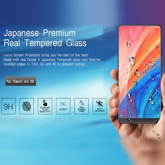 Microsonic Xiaomi Mi Mix 2S Temperli Cam Ekran Koruyucu 5