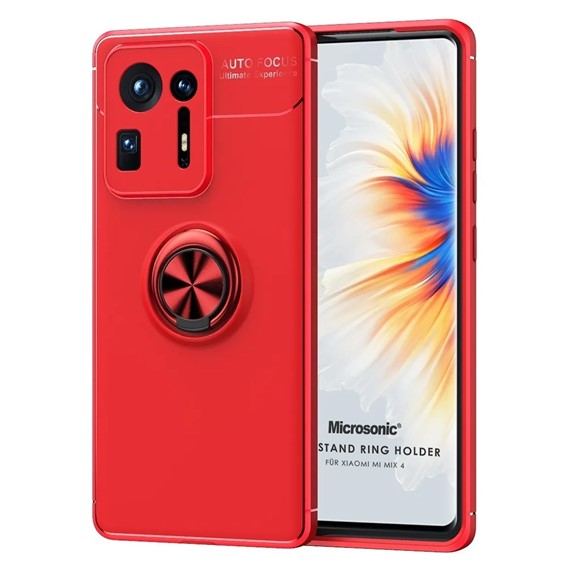 Microsonic Xiaomi Mi Mix 4 Kılıf Kickstand Ring Holder Kırmızı 1