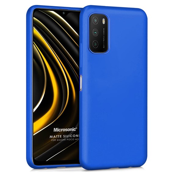 Microsonic Matte Silicone Xiaomi Poco M3 Kılıf Mavi 1