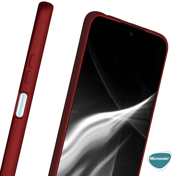 Microsonic Matte Silicone Xiaomi Redmi Note 10 Pro Kılıf Kırmızı 4