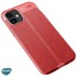 Microsonic Apple iPhone 12 Kılıf Deri Dokulu Silikon Kırmızı 3