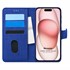 Microsonic Apple iPhone 15 Kılıf Fabric Book Wallet Lacivert 1