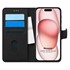 Microsonic Apple iPhone 15 Kılıf Fabric Book Wallet Siyah 1