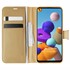 Microsonic Samsung Galaxy A21s Kılıf Delux Leather Wallet Gold 1