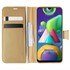 Microsonic Samsung Galaxy M21 Kılıf Delux Leather Wallet Gold 1