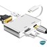 Microsonic Type-C to VGA DVI HDMI USB Adapter 4 in 1 Type-C Dönüştürücü Adaptör Kablo Gri 3