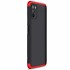 Microsonic Xiaomi Poco M3 Kılıf Double Dip 360 Protective Siyah Kırmızı 2