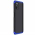 Microsonic Xiaomi Poco M3 Kılıf Double Dip 360 Protective Siyah Mavi 2