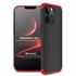 Microsonic Apple iPhone 13 Pro Max Kılıf Double Dip 360 Protective Siyah Kırmızı 1