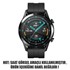Microsonic Oppo Watch 46mm Kordon Silicone RapidBands Siyah Gümüş Pimli 3