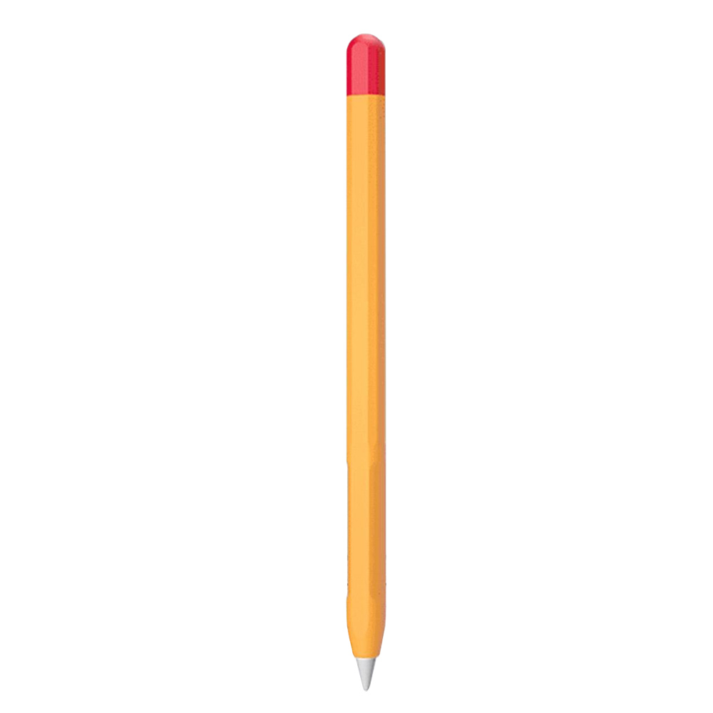 Microsonic Apple Pencil 2 nesil Kılıf Mat Silikon Kırmızı Turuncu