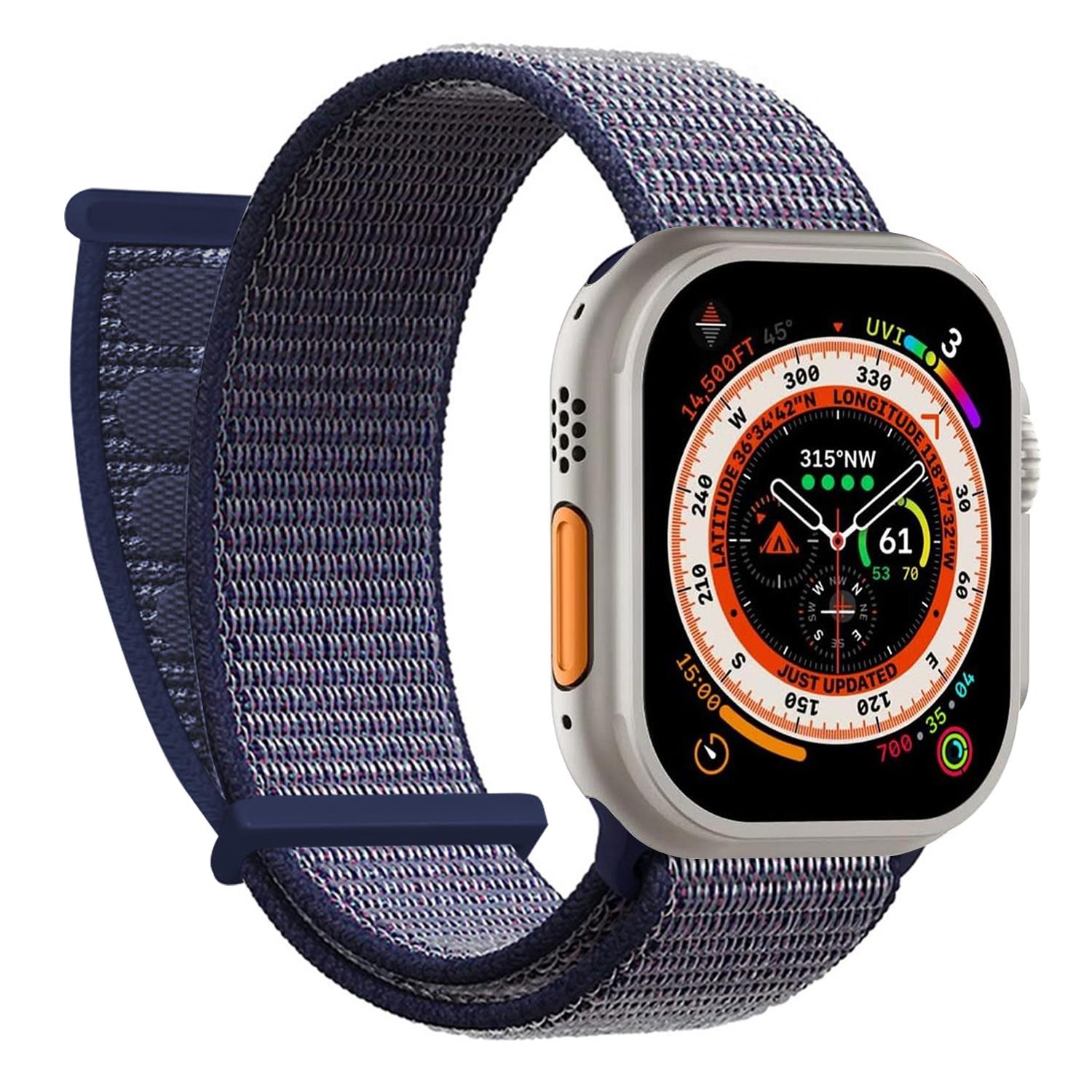 Microsonic Apple Watch SE 2022 40mm Hasırlı Kordon Woven Lacivert