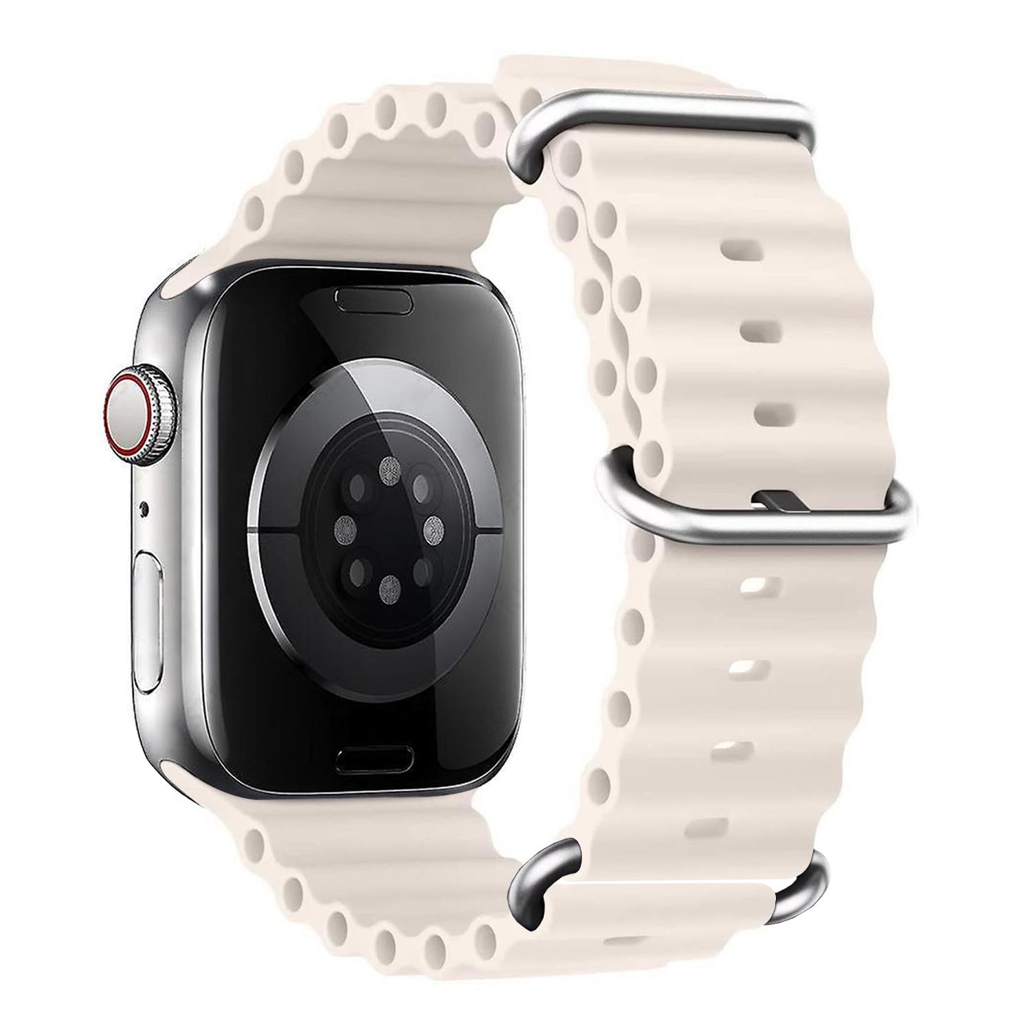 Microsonic Apple Watch SE 2022 40mm Kordon Aqua Belt Bej