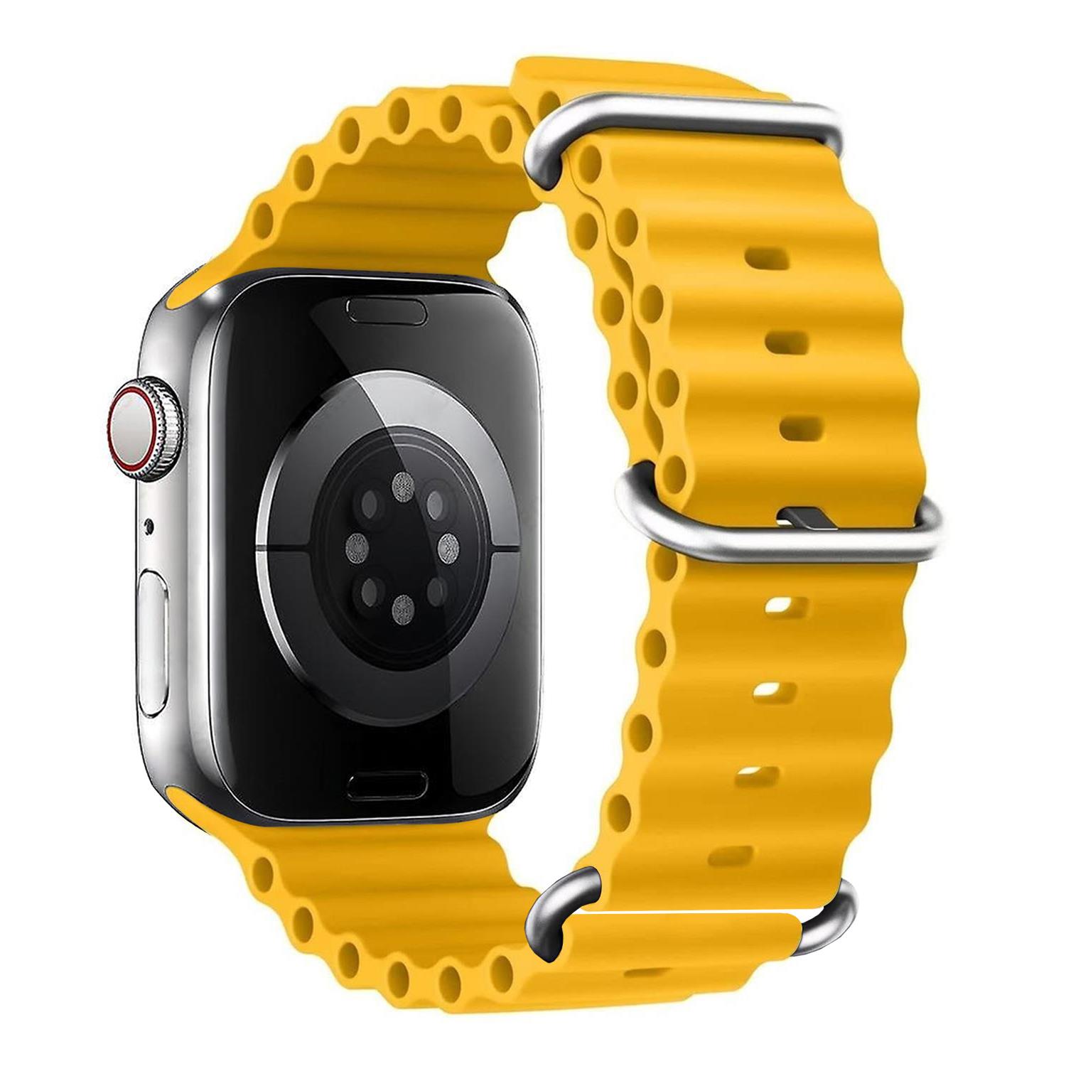 Microsonic Apple Watch SE 2022 40mm Kordon Aqua Belt Sarı