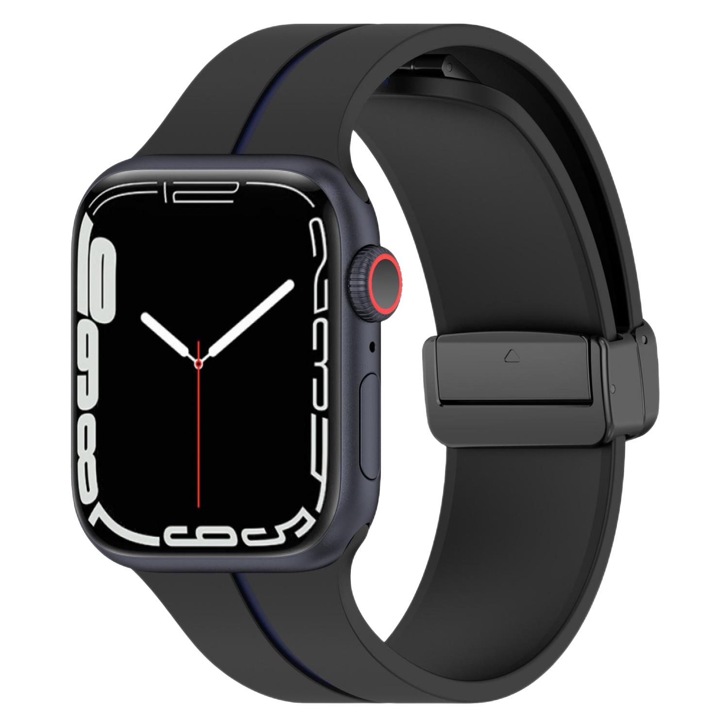 Microsonic Apple Watch Ultra 2 Kordon Ribbon Line Siyah Lacivert