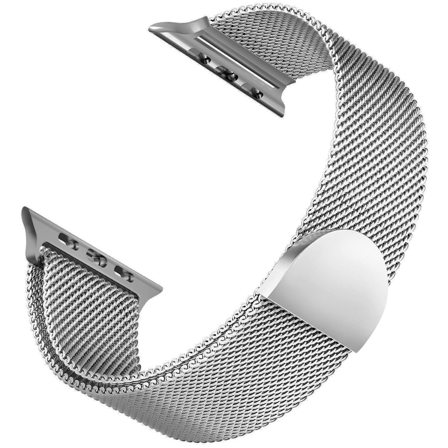 Microsonic Apple Watch SE 44mm Kordon Luxe Metal Twist Gümüş