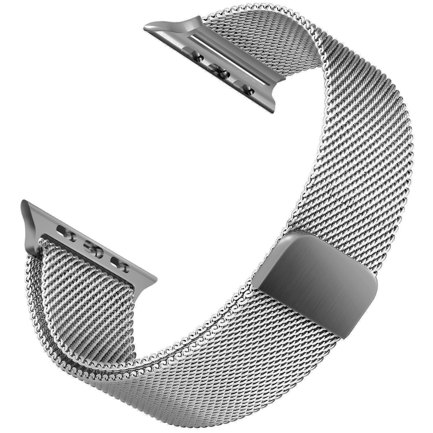 Microsonic Apple Watch 4 40mm Kordon Luxe Metal Twist Gümüş