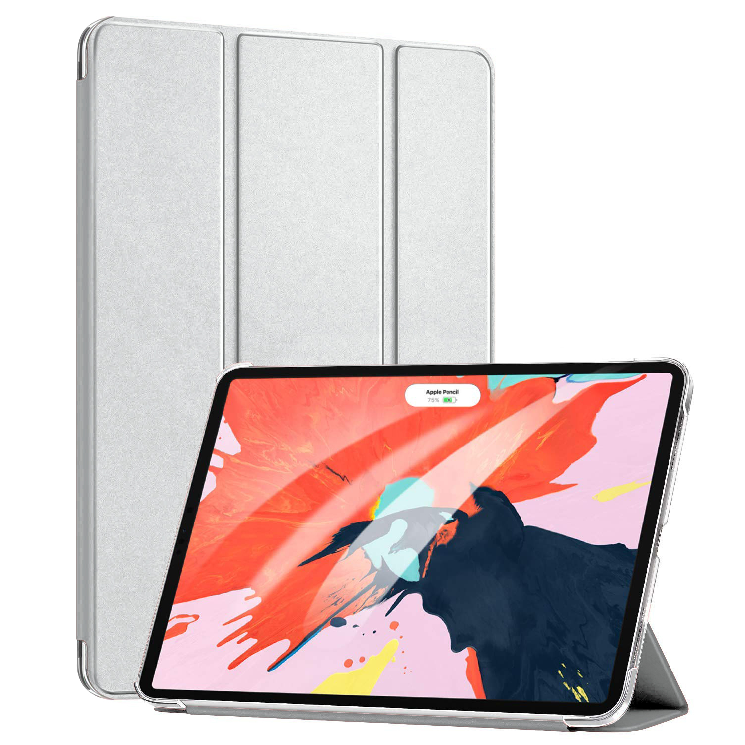 Microsonic Apple iPad 11 2018 A1980-A2013-A1934-A1979 Smart Case ve arka Kılıf Gümüş