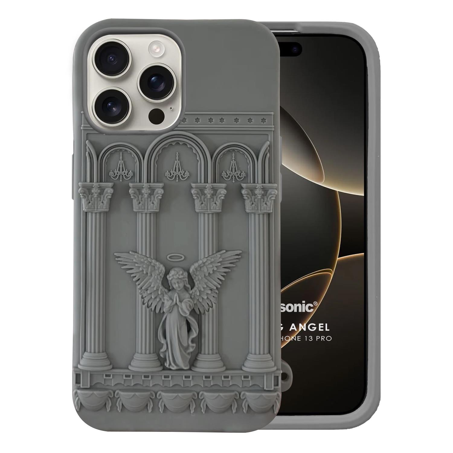 Microsonic Apple iPhone 13 Pro Kılıf Praying Angel Gri