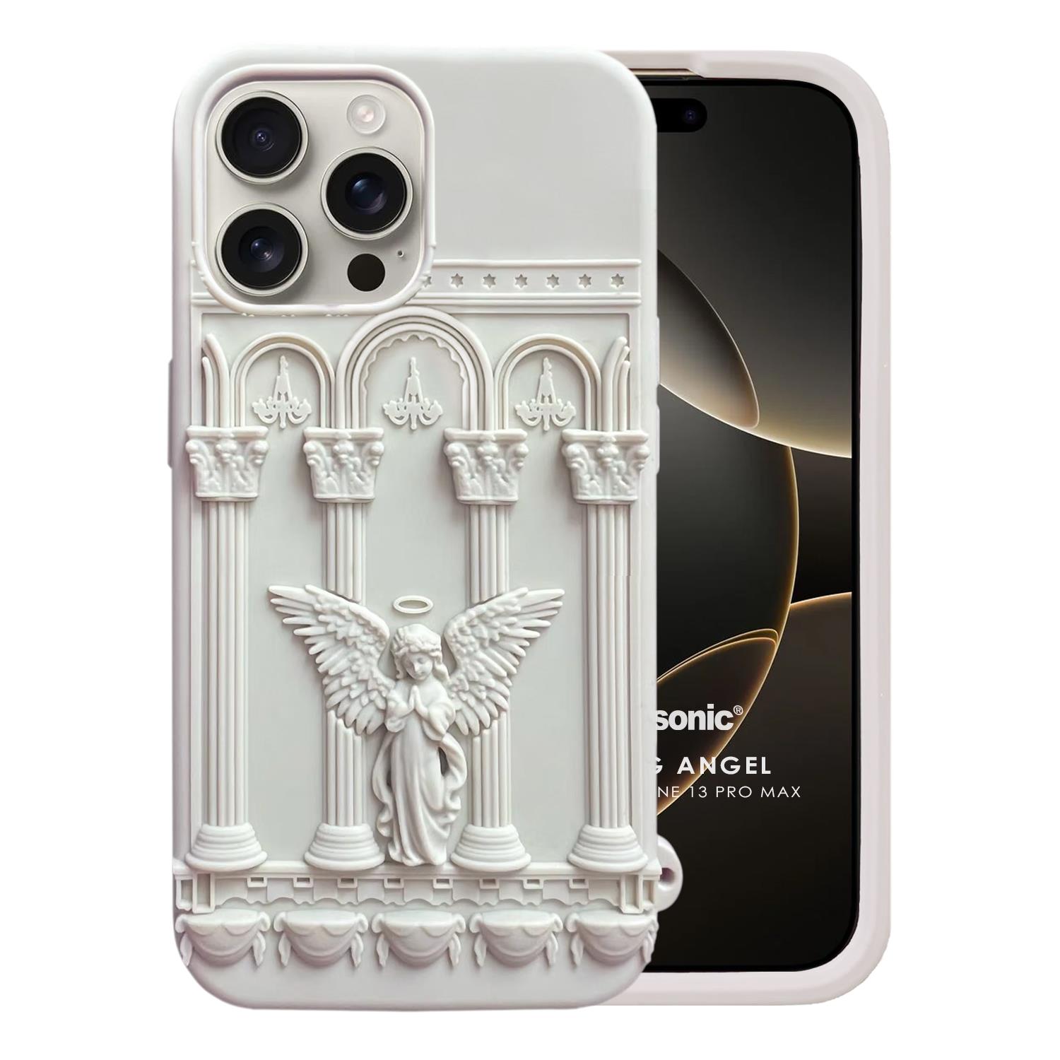 Microsonic Apple iPhone 13 Pro Max Kılıf Praying Angel Bej