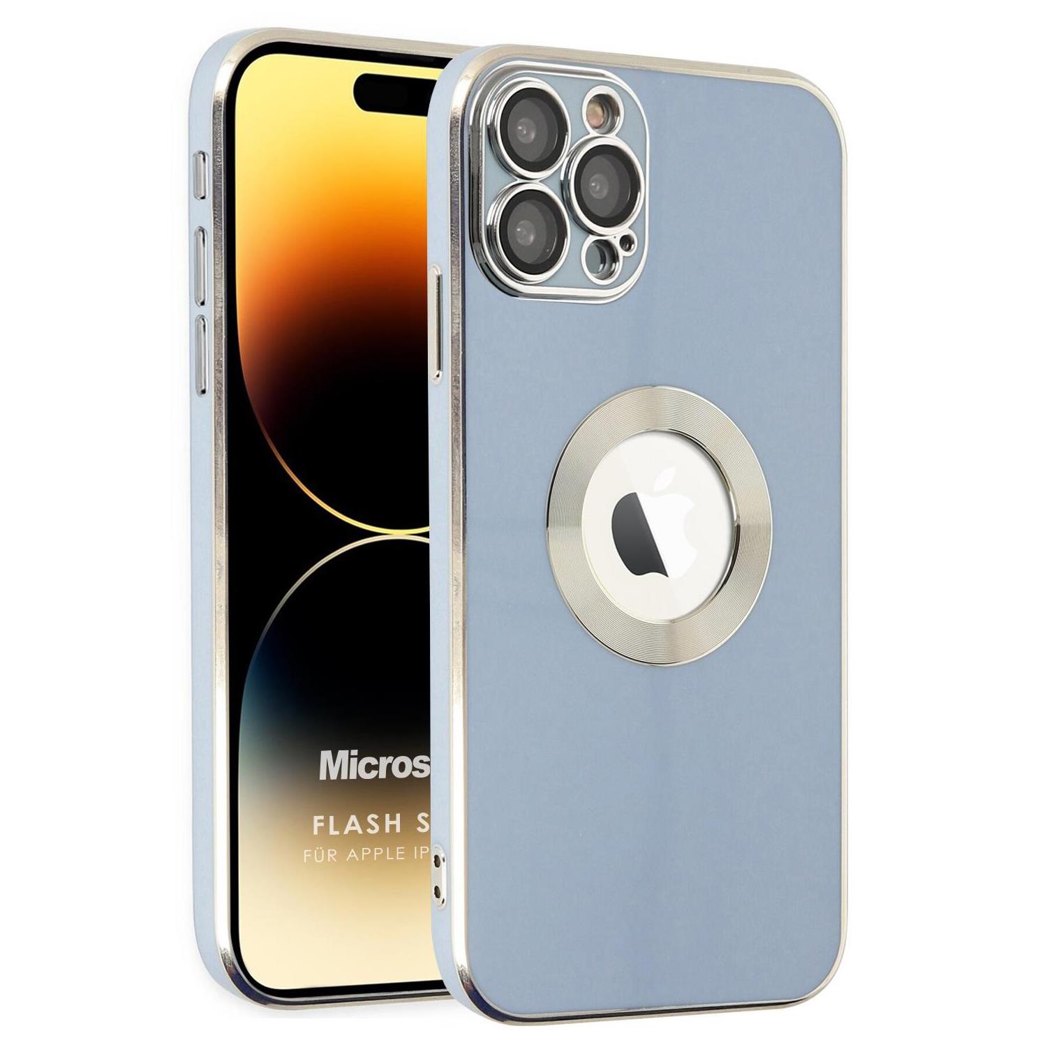 Microsonic Apple iPhone 15 Pro Max Kılıf Flash Stamp Mavi