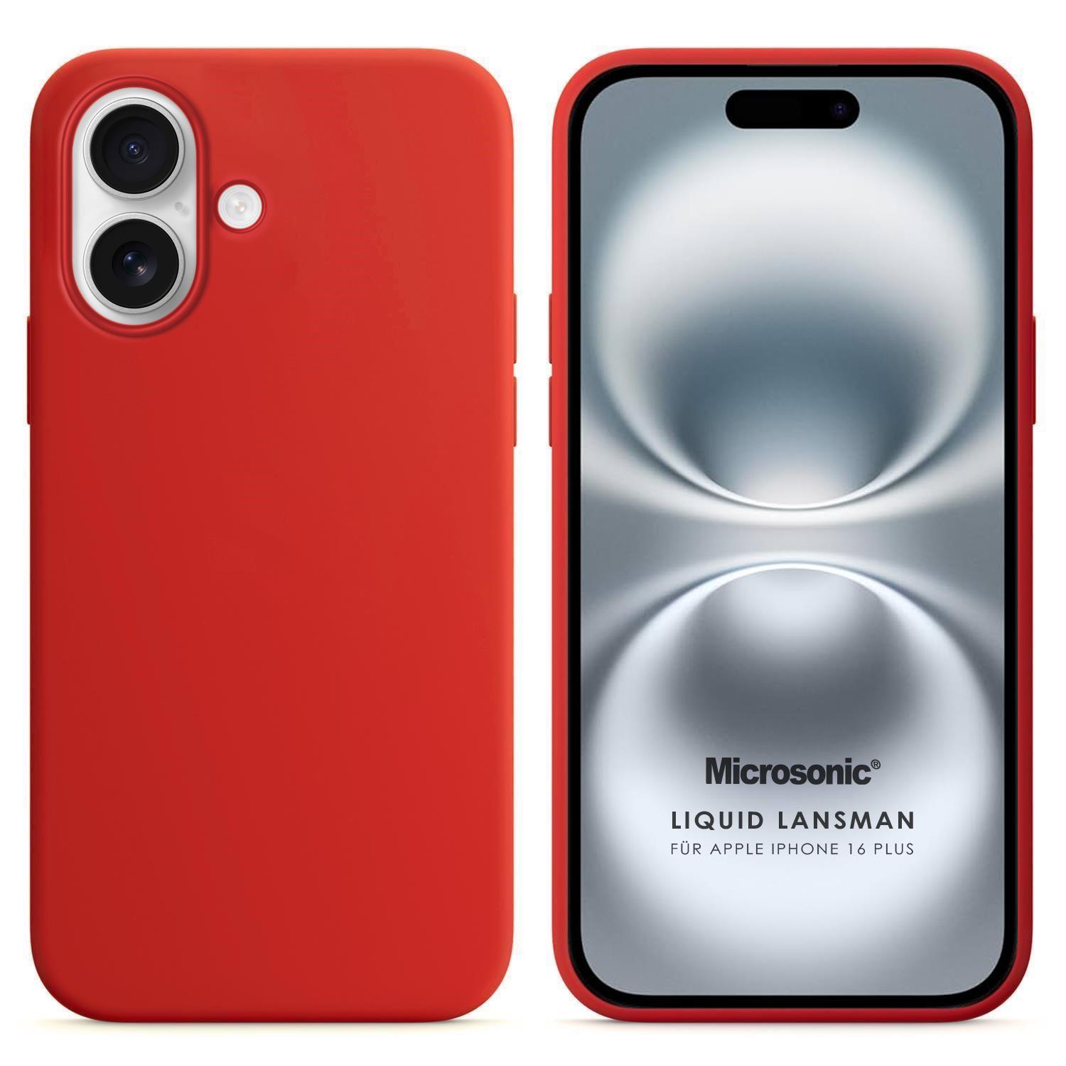 Microsonic Apple iPhone 16 Plus Kılıf Liquid Lansman Silikon Kırmızı