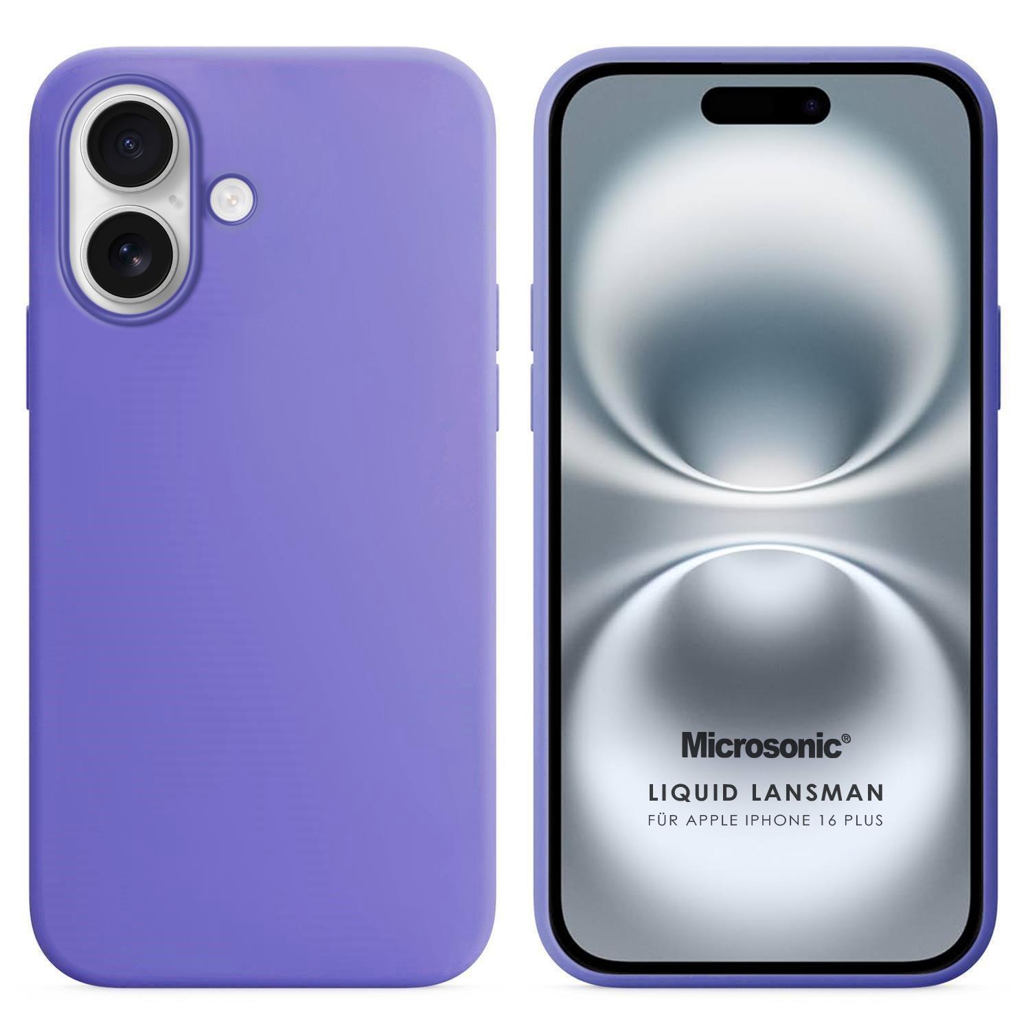 Microsonic Apple iPhone 16 Plus Kılıf Liquid Lansman Silikon Lila