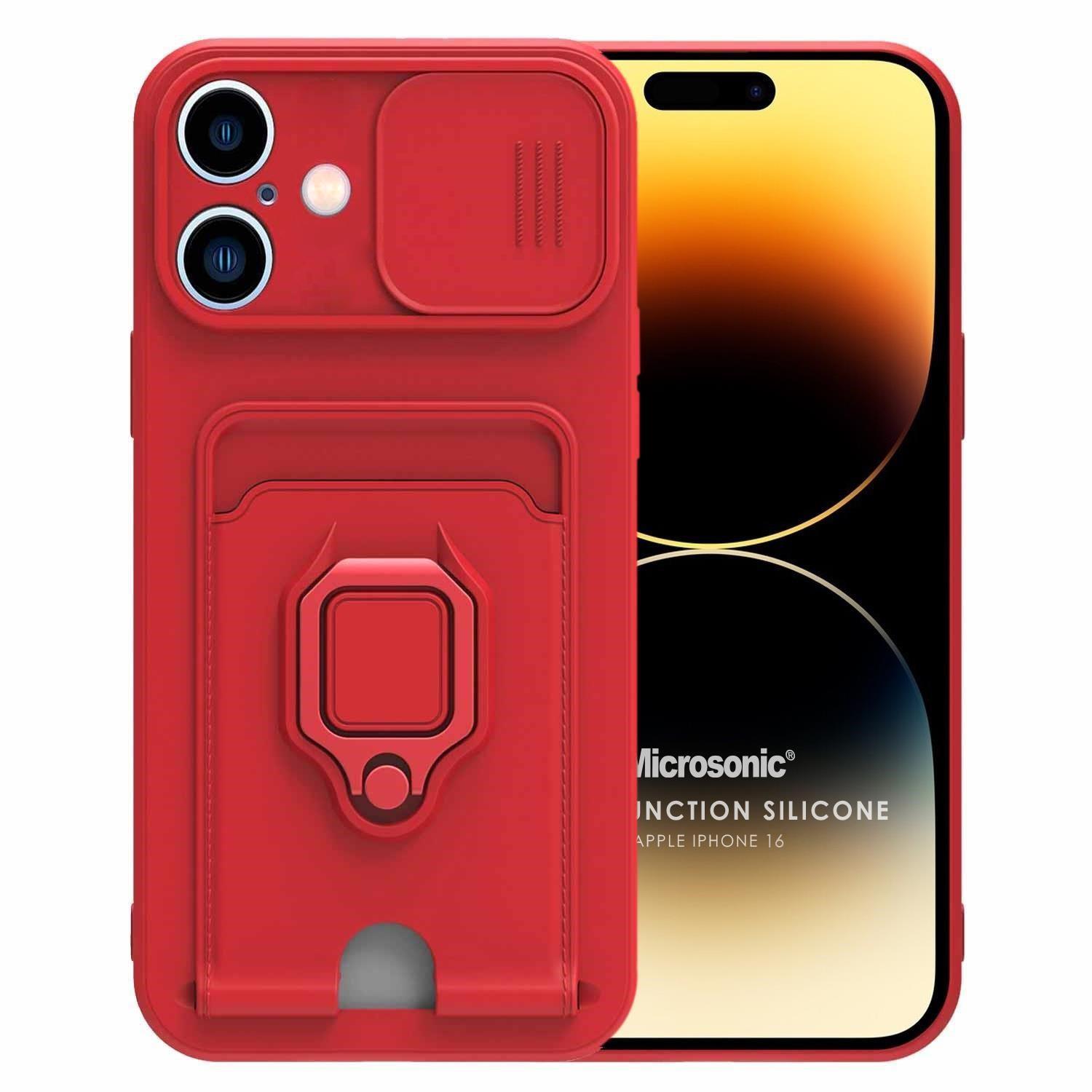 Microsonic Apple iPhone 16 Plus Kılıf Multifunction Silicone Kırmızı