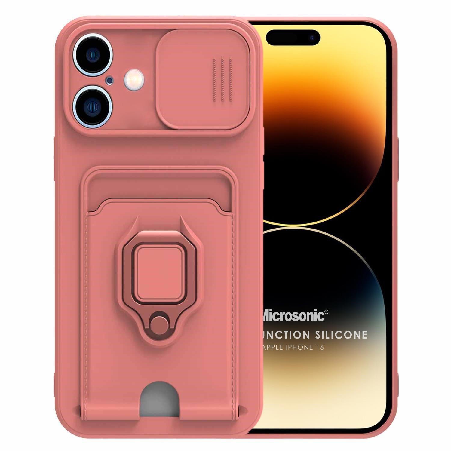 Microsonic Apple iPhone 16 Plus Kılıf Multifunction Silicone Pembe