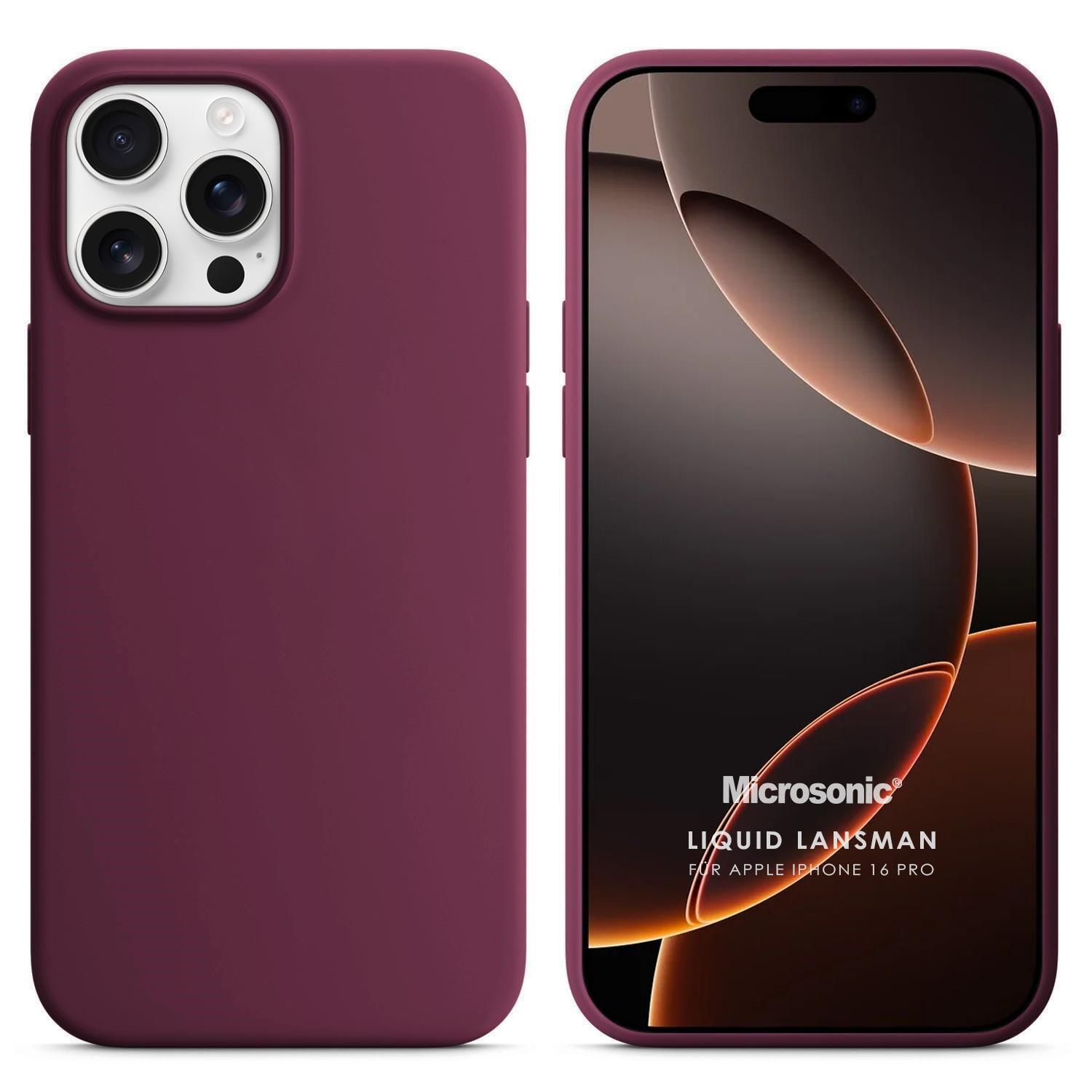 Microsonic Apple iPhone 16 Pro Kılıf Liquid Lansman Silikon Bordo