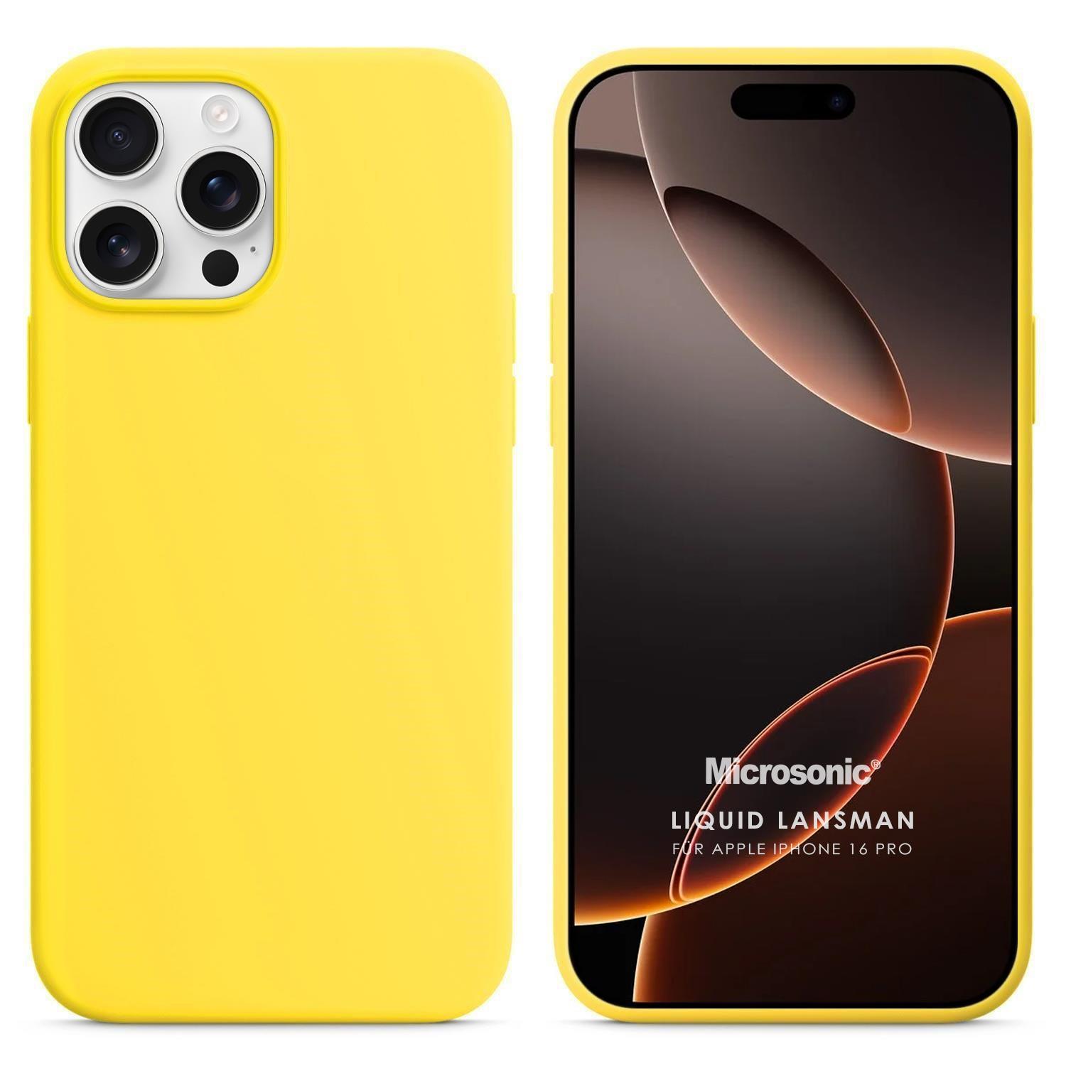 Microsonic Apple iPhone 16 Pro Kılıf Liquid Lansman Silikon Sarı