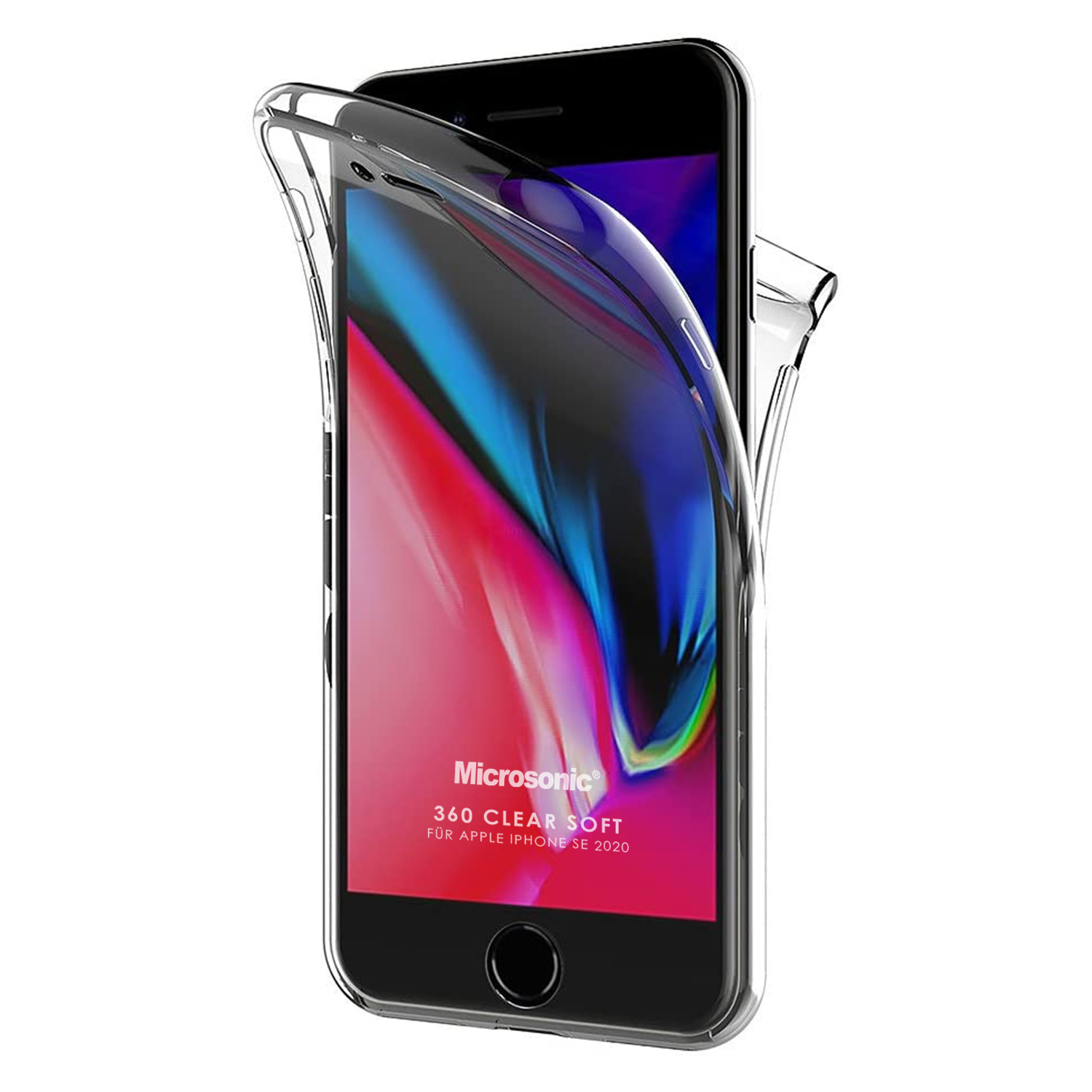 Microsonic Apple iPhone SE 2020 Kılıf 6 tarafı tam full koruma 360 Clear Soft Şeffaf