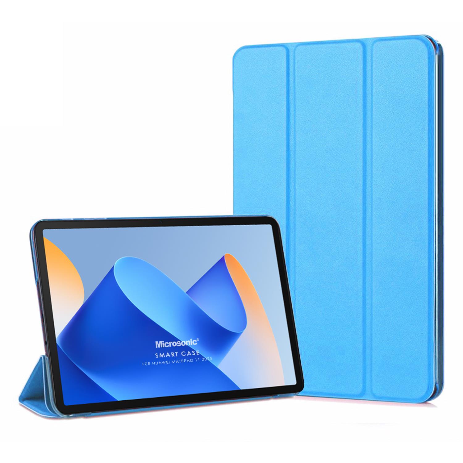 Microsonic Huawei MatePad 11 5 Kılıf Slim Translucent Back Smart Cover Mavi