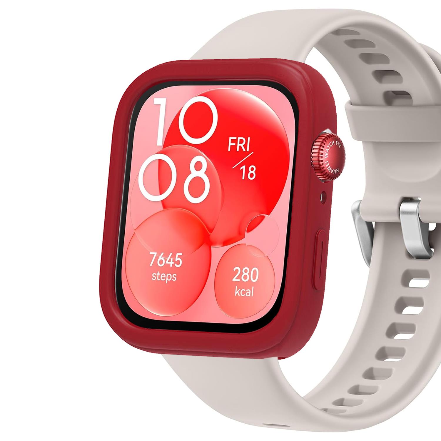 Microsonic Huawei Watch Fit 3 Kılıf Soft Silicone Kırmızı