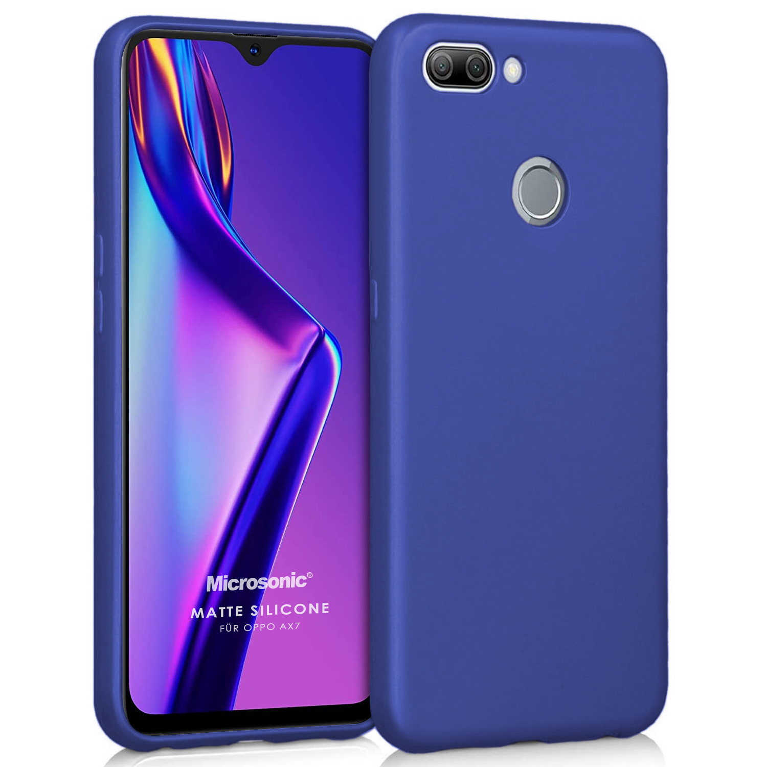 Microsonic Matte Silicone Oppo AX7 Kılıf Lacivert