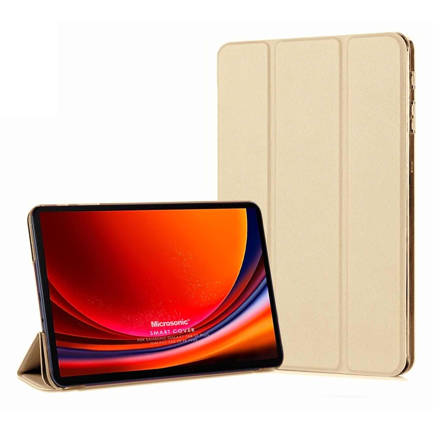 Microsonic Samsung Galaxy Tab S9 FE Kılıf Slim Translucent Back Smart Cover Gold