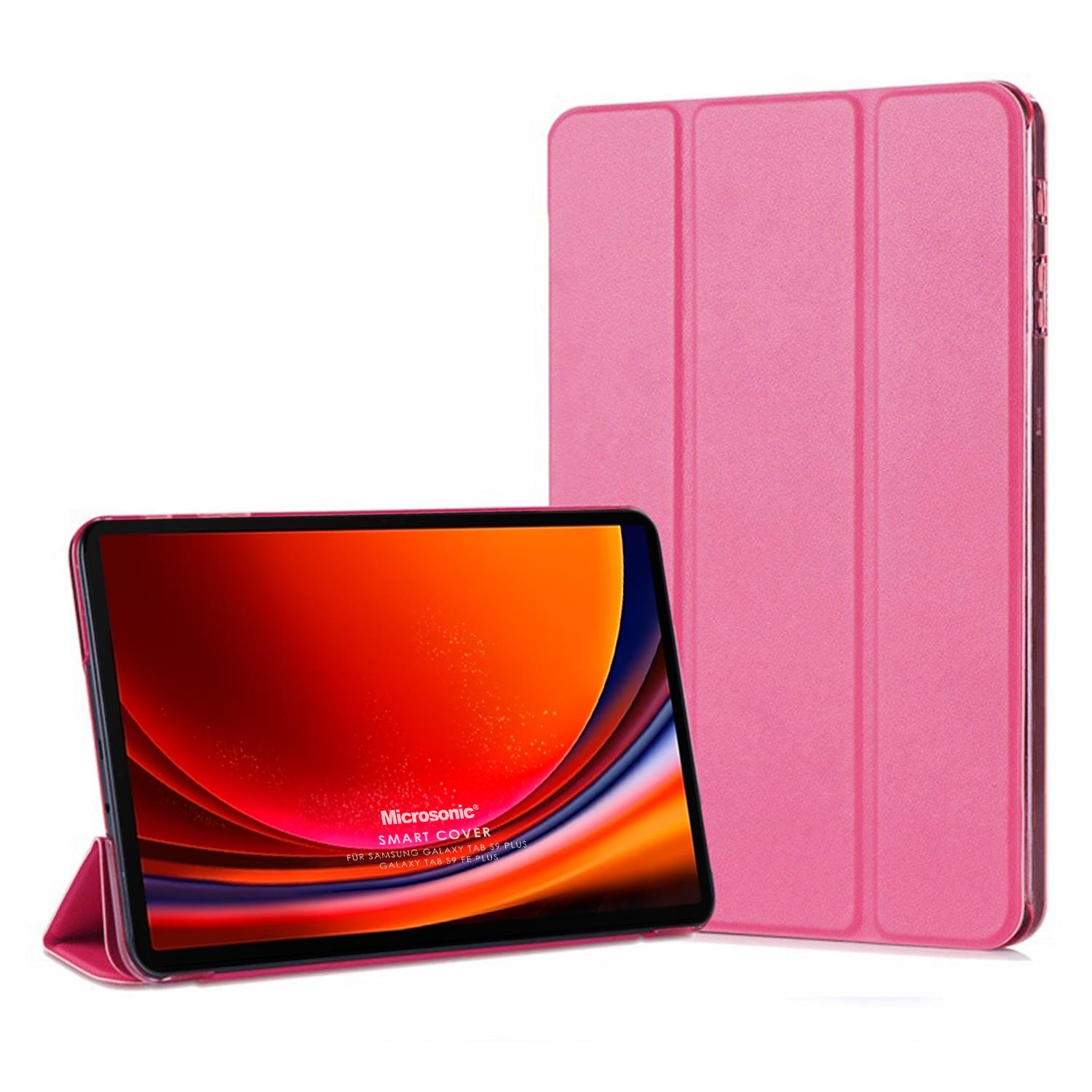 Microsonic Samsung Galaxy Tab S9 FE Kılıf Slim Translucent Back Smart Cover Pembe