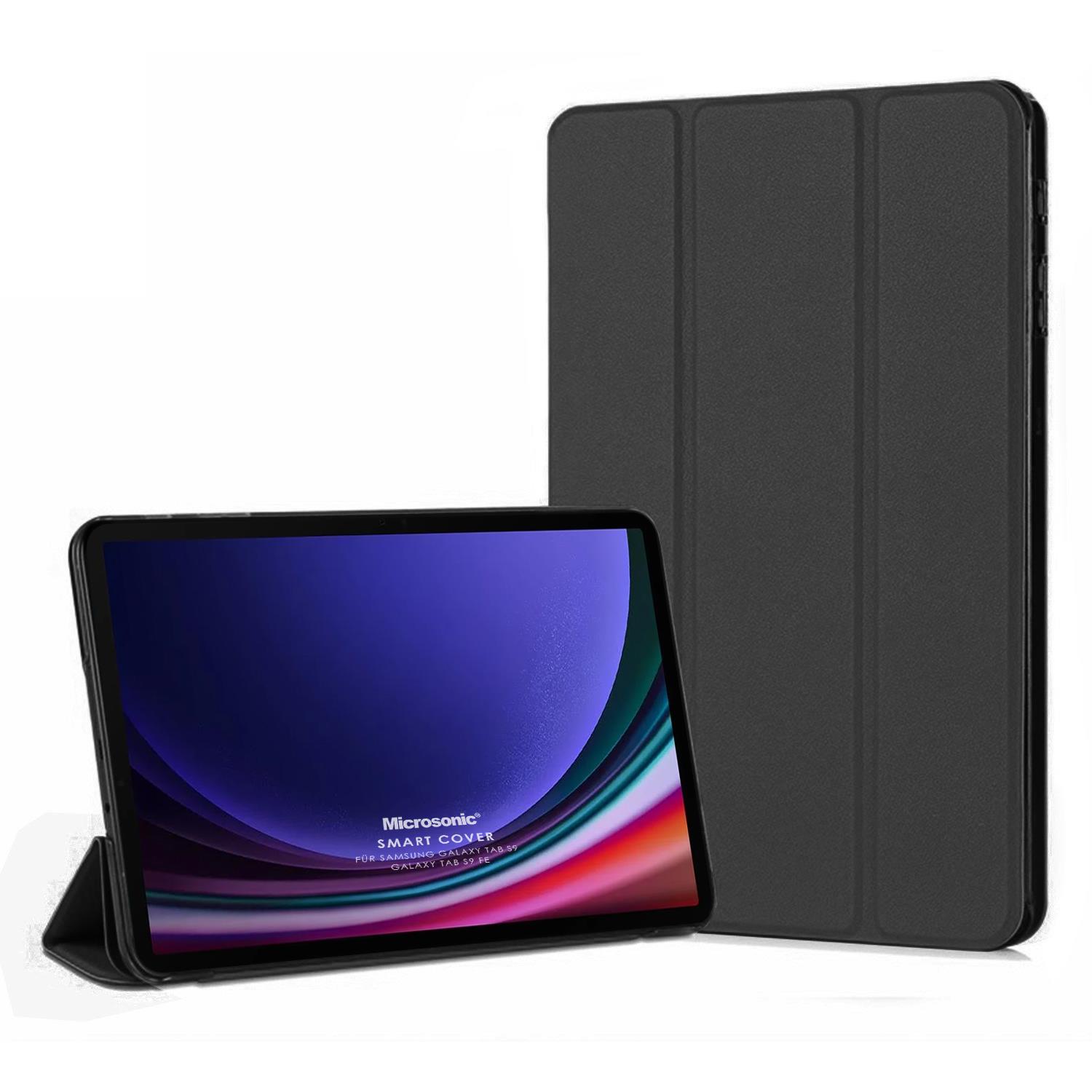 Microsonic Samsung Galaxy Tab S9 FE Kılıf Slim Translucent Back Smart Cover Siyah