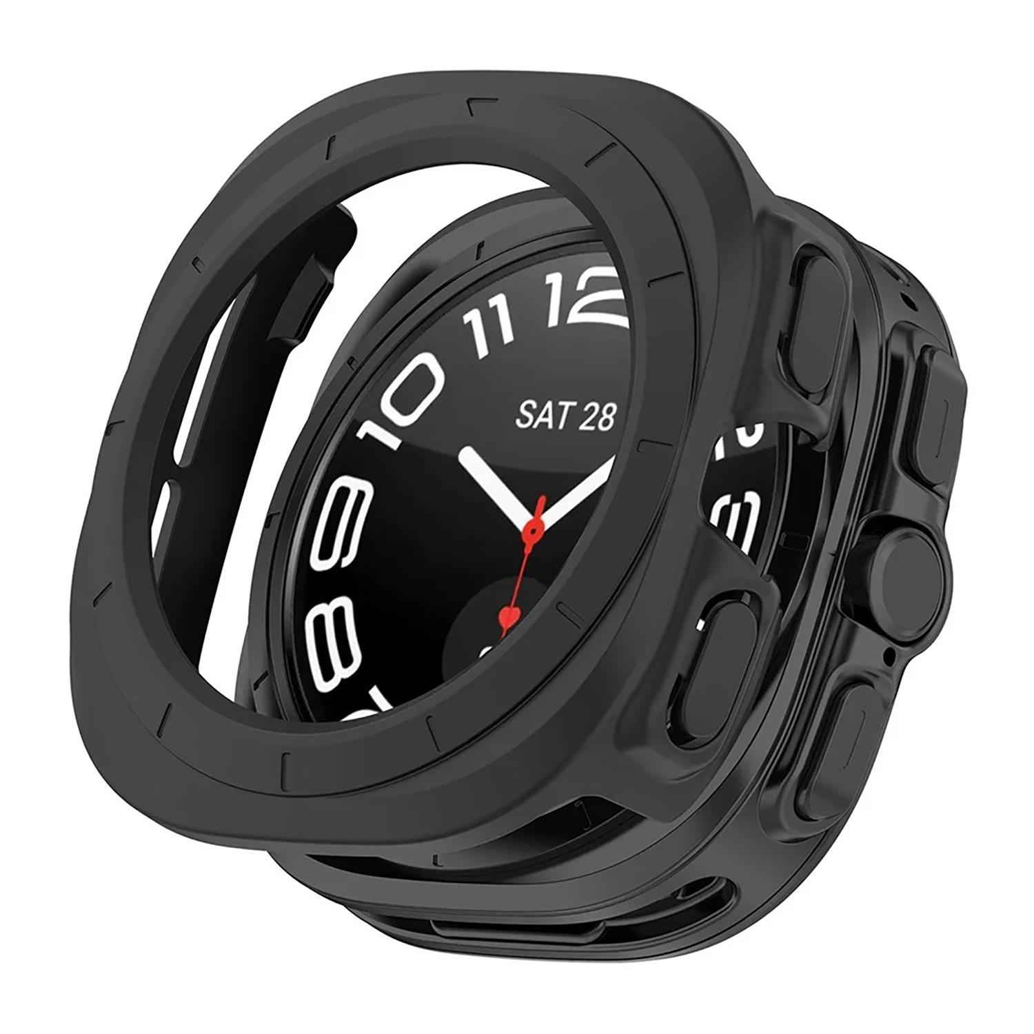 Microsonic Samsung Galaxy Watch Ultra Kılıf 360 Full Round Soft Silicone Siyah