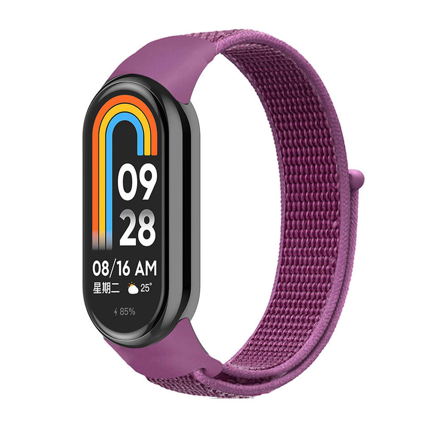 Microsonic Xiaomi Mi Band 8 Hasırlı Kordon Woven Sport Loop Eflatun