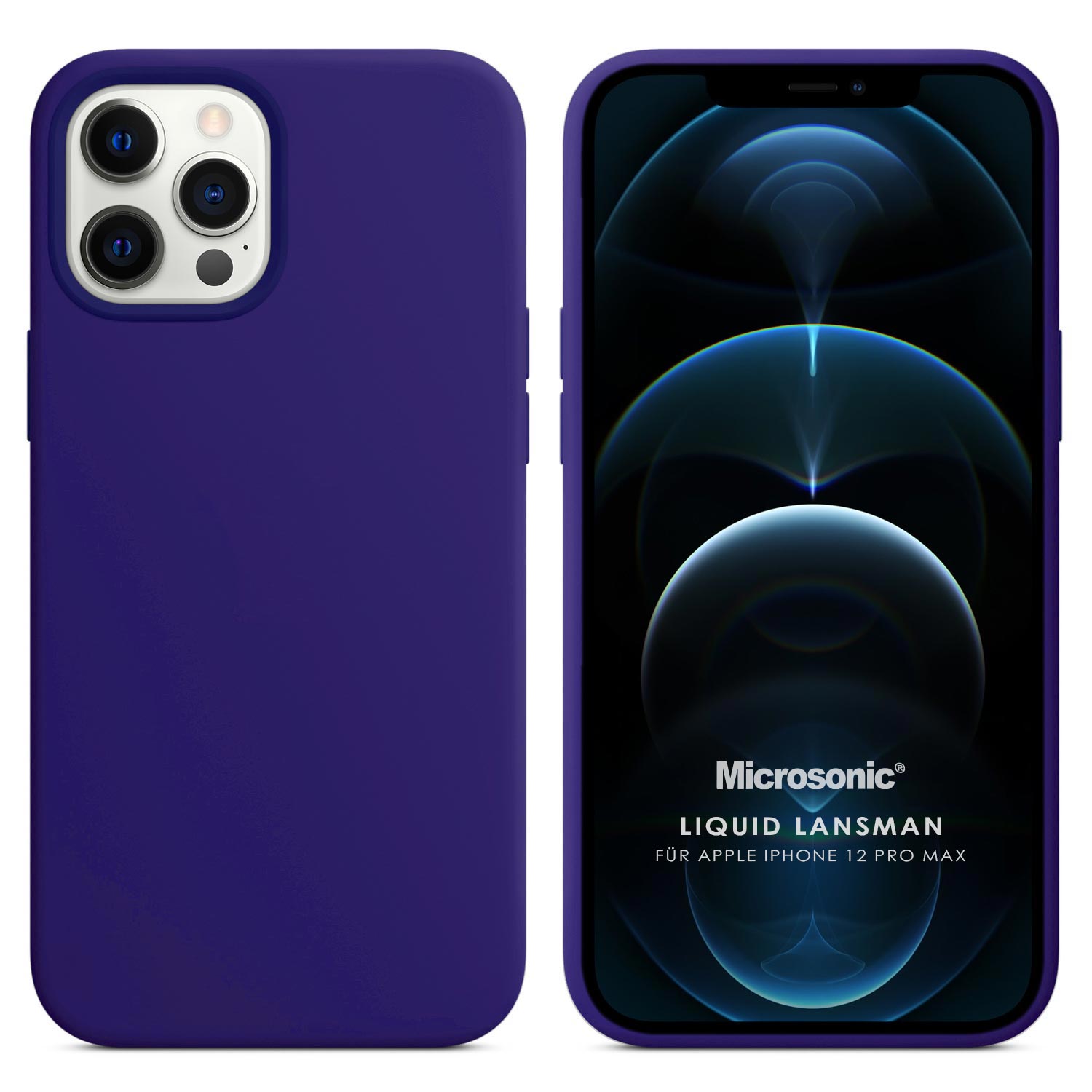 Microsonic Apple iPhone 12 Pro Max Kılıf Liquid Lansman Silikon Mor