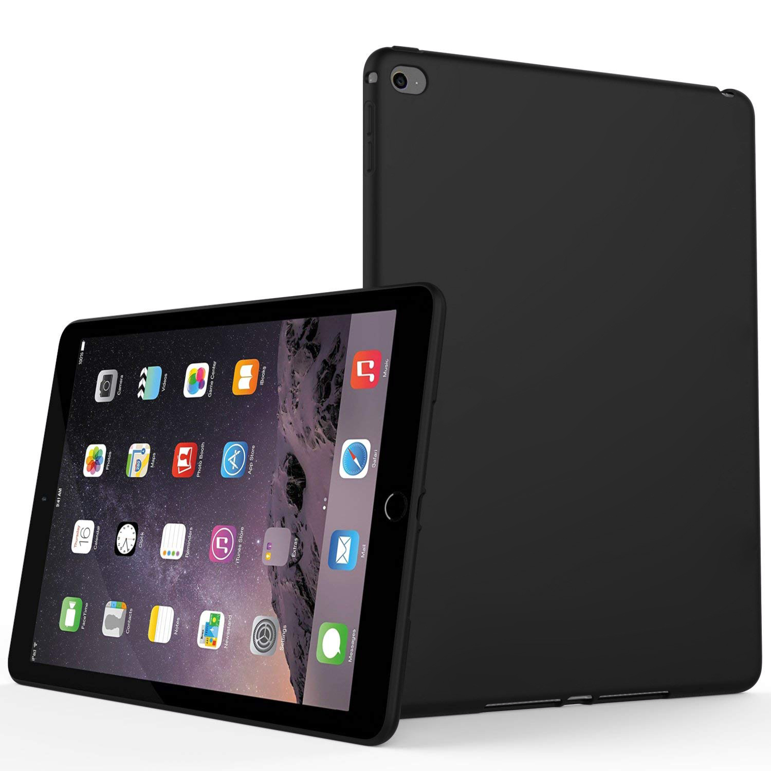 Microsonic Matte Silicone Apple iPad Air 2 A1566-A1567 Kılıf Siyah