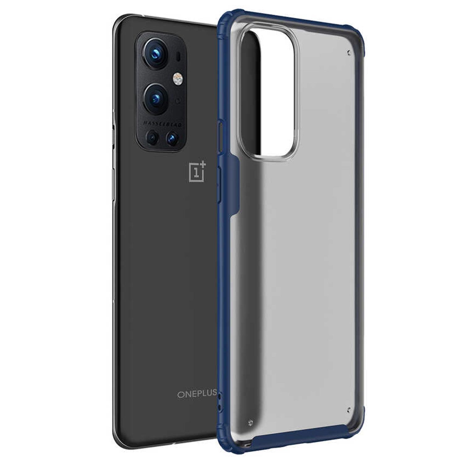 Microsonic OnePlus 9 Pro Kılıf Frosted Frame Lacivert